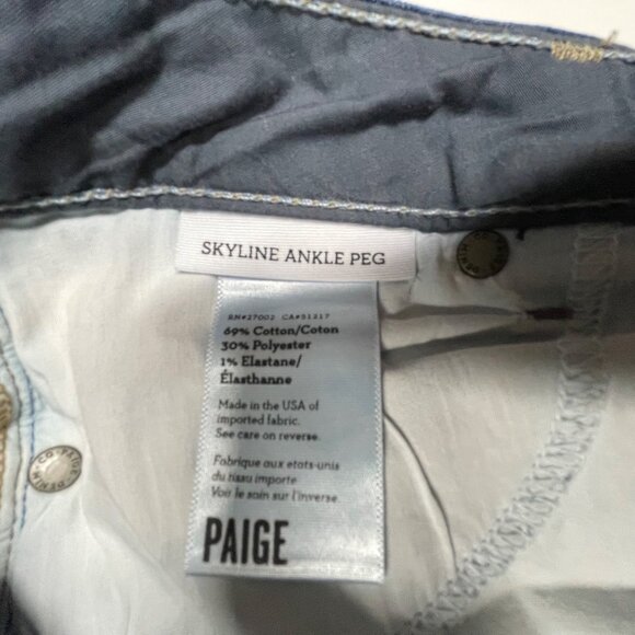 Paige Women's Skyline Ankle Peg Jeans Size 27 Blue Denim Mid-Rise Stretch Skinny - Picture 3 of 8